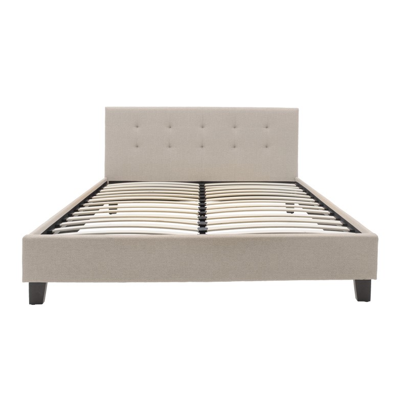 Κρεβάτι Mago pakoworld ύφασμα εκρού 160x200εκ - Image 2