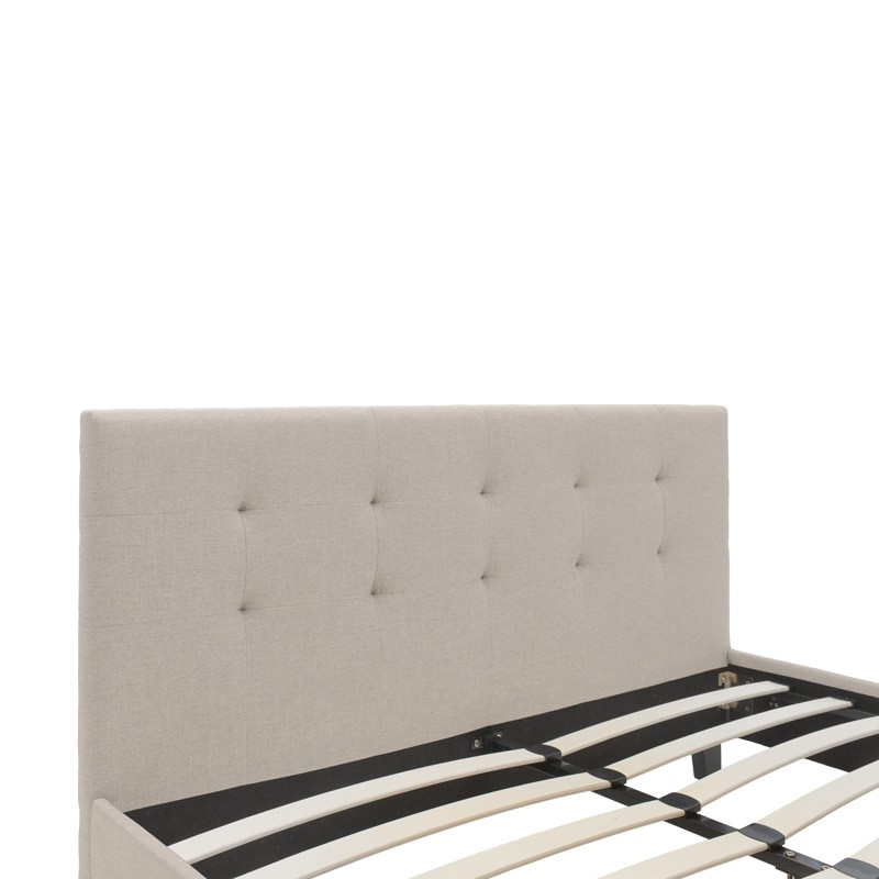 Κρεβάτι Mago pakoworld ύφασμα εκρού 160x200εκ - Image 5