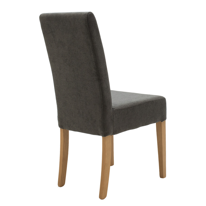 Καρέκλα Ditta pakoworld ύφασμα ανθρακί-πόδι μασίφ ξύλο sonoma - Image 2