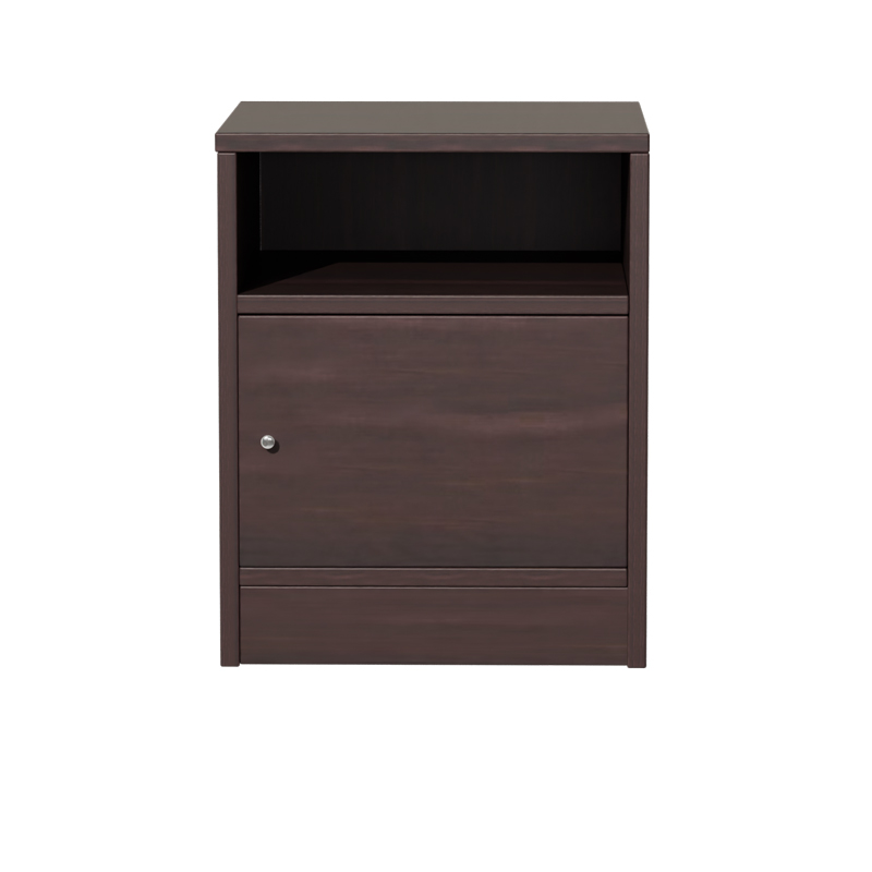 Κομοδίνο Foly pakoworld με ένα ντουλάπι καρυδί 40x40x50εκ - Image 3