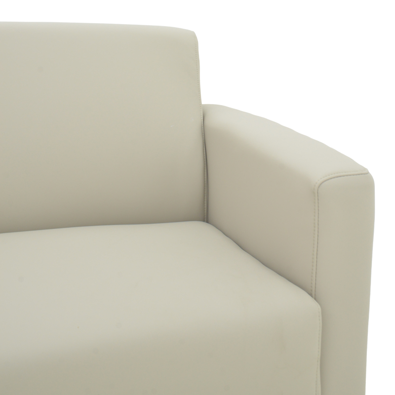 Καναπές διθέσιος Sidica I pakoworld PU σε μπεζ απόχρωση 135x82x81εκ - Image 4