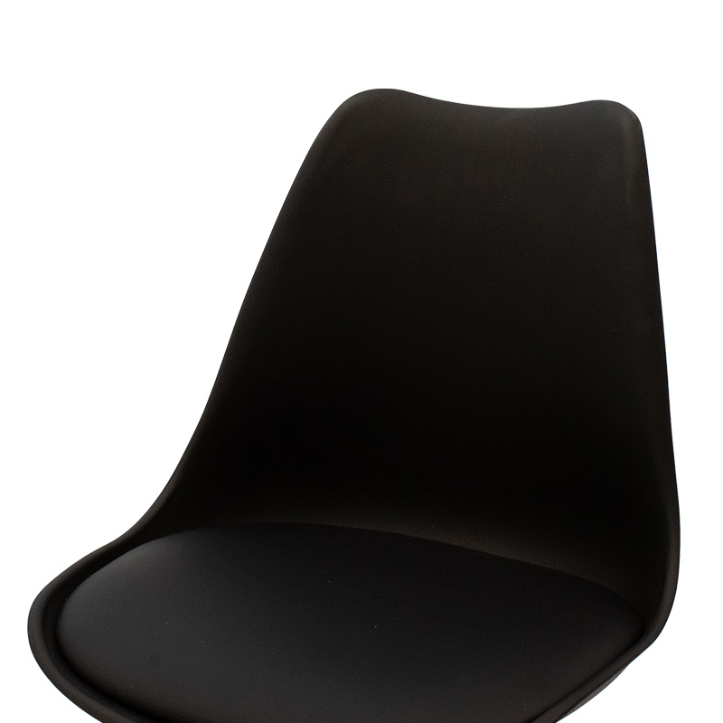 Καρέκλα Caron pakoworld PP μαύρο-φυσικό πόδι - Image 5