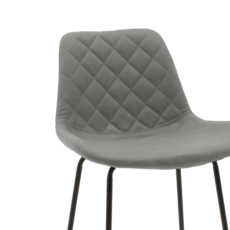 Σκαμπό μπαρ Faith pakoworld αντικέ ανθρακί pu-μαύρο μέταλλο 50x54x104εκ - Image 2