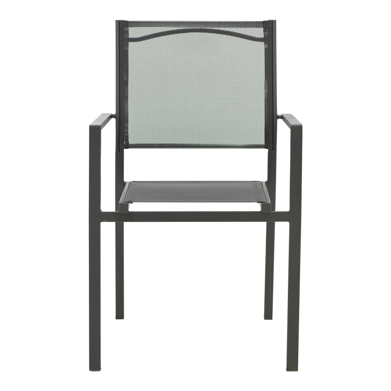 Πολυθρόνα Confidence pakoworld μαύρο μέταλλο και μαύρο textilene 54x54x86εκ - Image 5