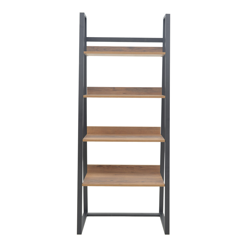 Βιβλιοθήκη Ryder pakoworld καρυδί-μαύρο 75x36x185εκ - Image 2