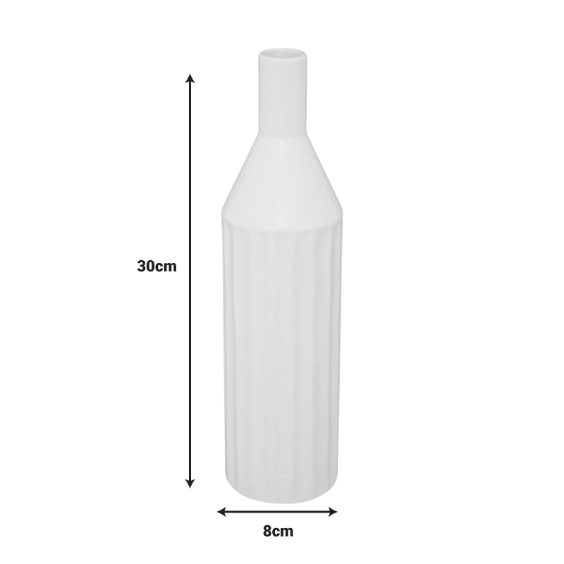 Βάζο Drego pakoworld κεραμικό σε μπεζ απόχρωση Φ8x30εκ - Image 2