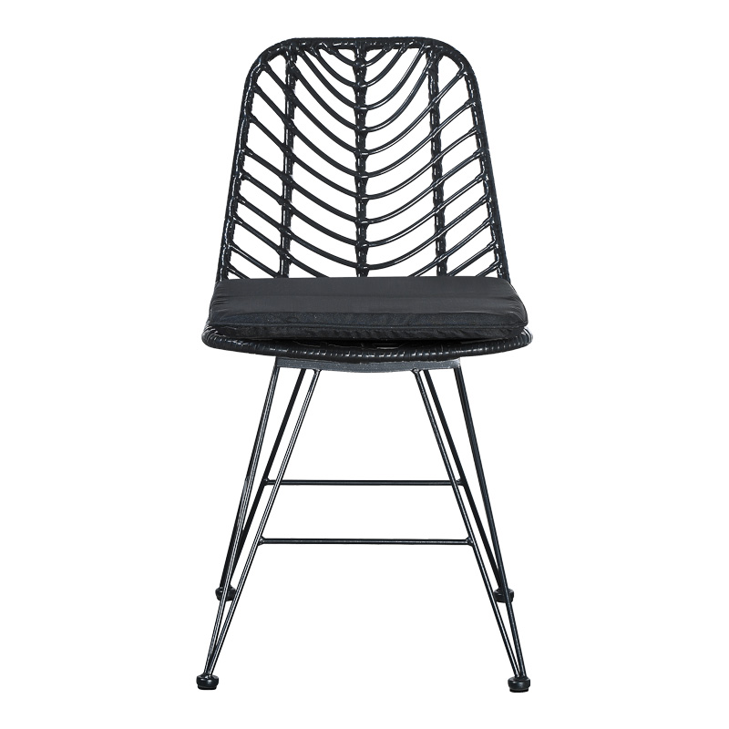 Τραπεζαρία Kliton-Naoki σετ 5τεμ pakoworld ανθρακί αλουμίνιο και μέταλλο σε μαύρη απόχρωση 80x80x74εκ - Image 3