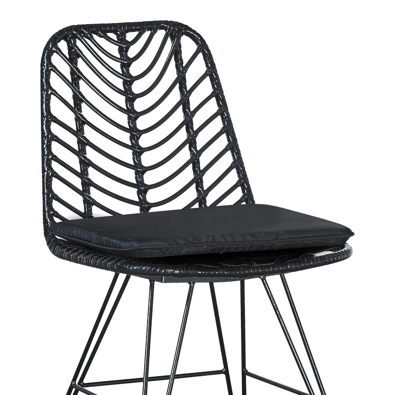 Τραπεζαρία Kliton-Naoki σετ 5τεμ pakoworld ανθρακί αλουμίνιο και μέταλλο σε μαύρη απόχρωση 80x80x74εκ - Image 4