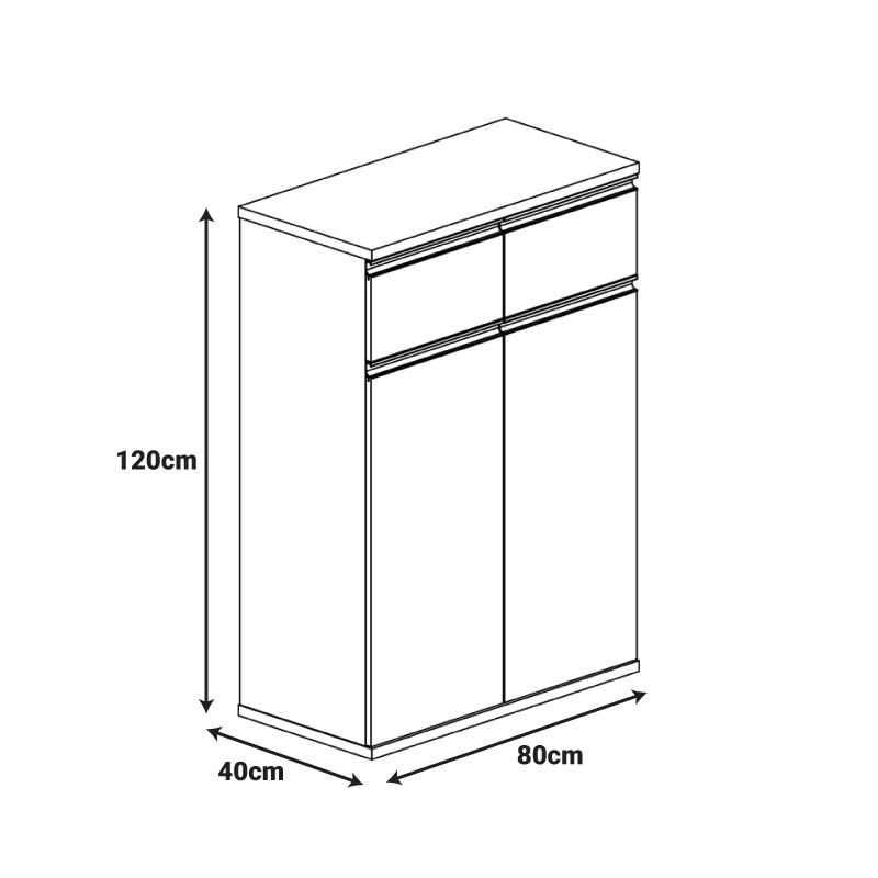 Ντουλάπι γραφείου επαγγελματικό Oscar pakoworld σε καρυδί-ανθρακί απόχρωση 80x40x120εκ - Image 2