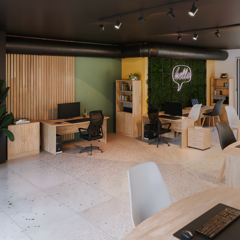 Συρταριέρα γραφείου τροχήλατη Anze pakoworld φυσικό μελαμίνης 48x38x53εκ - Image 2