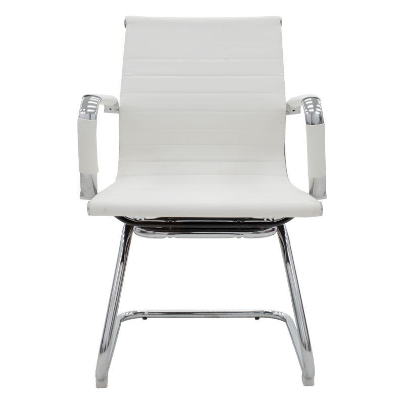 Καρέκλα γραφείου επισκέπτη Valter pakoworld λευκό pu 55.5x48x88εκ - Image 4