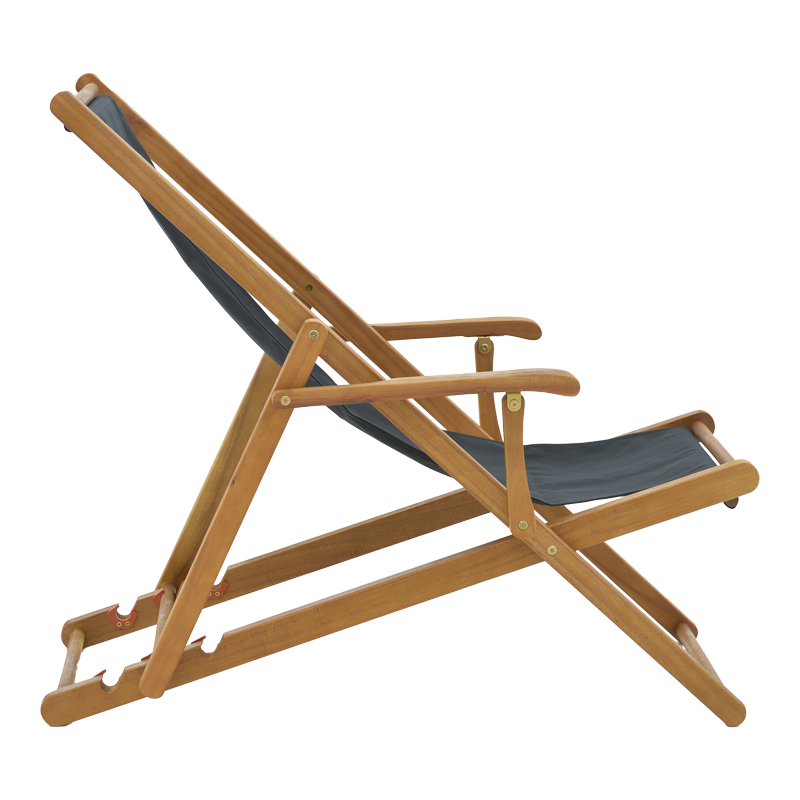 Σεζλόνγκ Xurian pakoworld ξύλο ακακίας φυσικό-πανί pvc μαύρο - Image 3