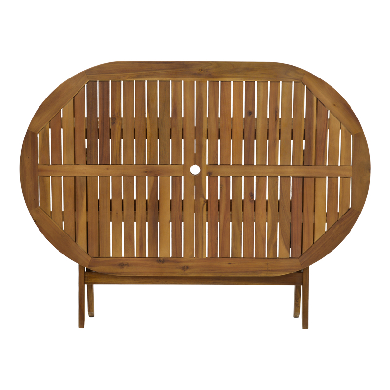 Τραπεζαρία Gorpo-Falov pakoworld σετ 7τεμ φυσικό μασίφ ξύλο ακακίας 130x80x72εκ - Image 5