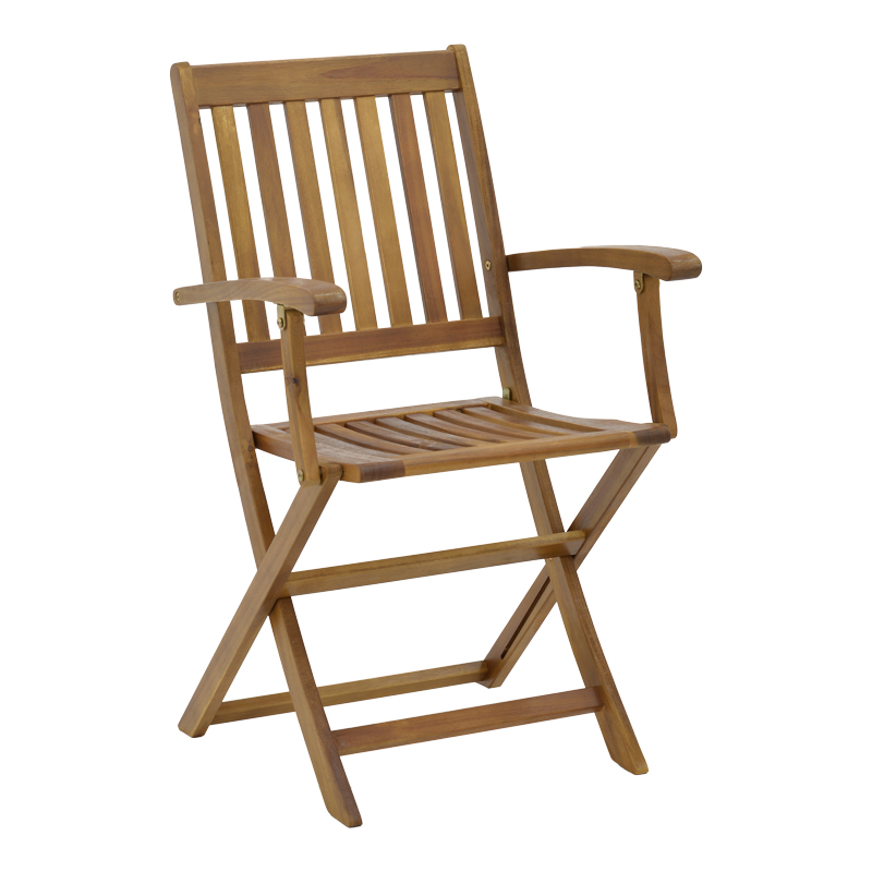 Τραπεζαρία Joter-Jaybo pakoworld σετ 5τεμ πτυσσόμενο φυσικό μασίφ ξύλο ακακίας 100x65x72εκ - Image 5