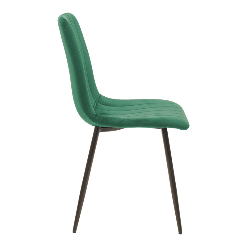 Καρέκλα Noor pakoworld κυπαρισσί βελούδο με πόδι μετάλλου σε μαύρη απόχρωση 44x53x86εκ - Image 3