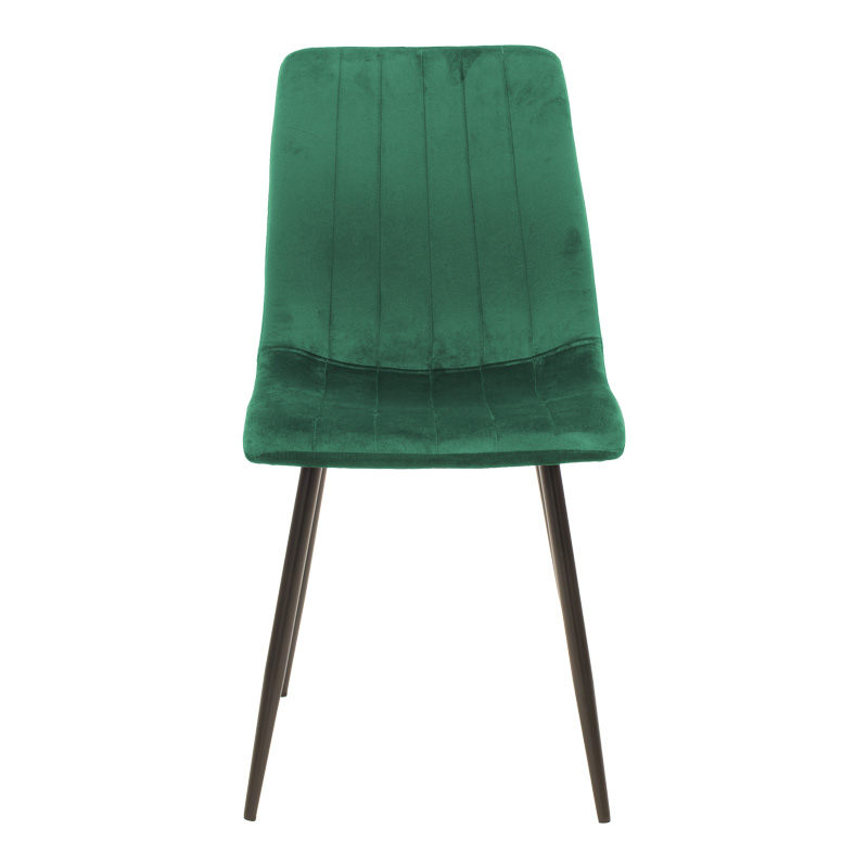 Καρέκλα Noor pakoworld κυπαρισσί βελούδο με πόδι μετάλλου σε μαύρη απόχρωση 44x53x86εκ - Image 4