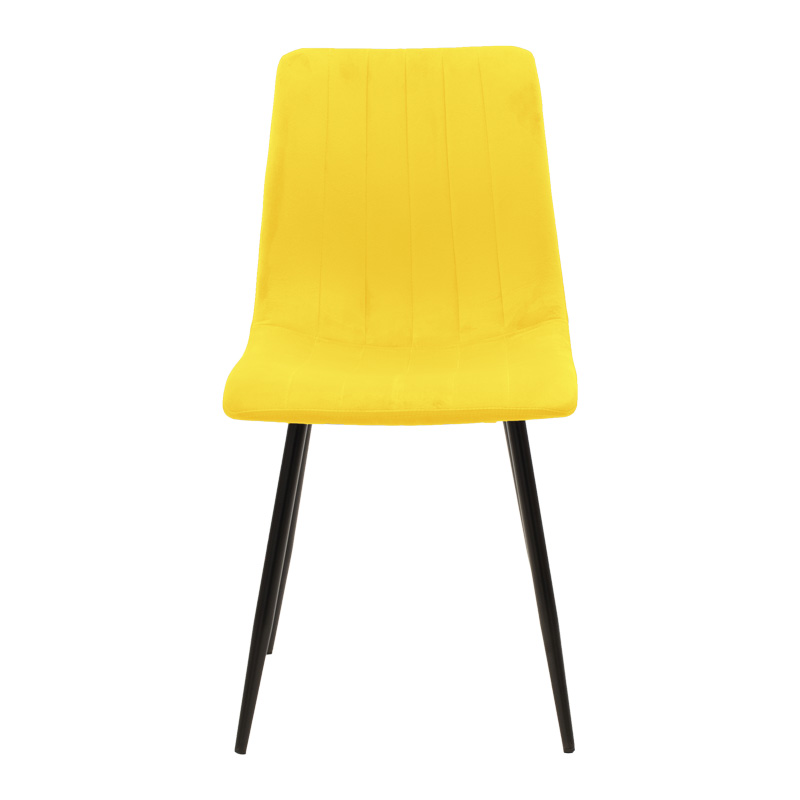 Καρέκλα Noor pakoworld κίτρινο βελούδο με πόδι μετάλλου σε μαύρη απόχρωση 44x53x86εκ - Image 4