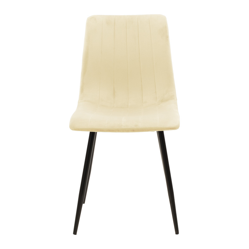 Καρέκλα Noor pakoworld μπεζ ύφασμα με πόδι μετάλλου σε μαύρη απόχρωση 44x53x86εκ - Image 4