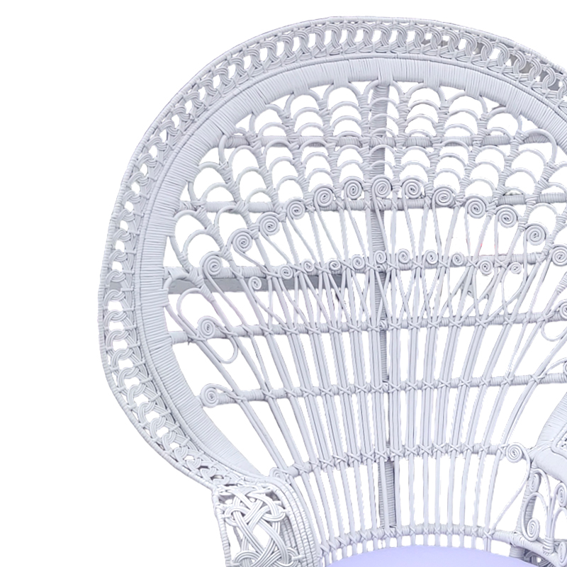 Πολυθρόνα Dorothy Inart με λευκό μαξιλάρι-λευκό rattan 115x53x147εκ - Image 3