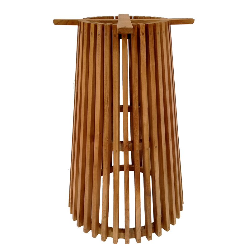 Βάση τραπεζιού μπαρ εσωτερικού χώρου Galy pakoworld mindi ξύλο σε φυσική απόχρωση Φ60x90εκ - Image 3