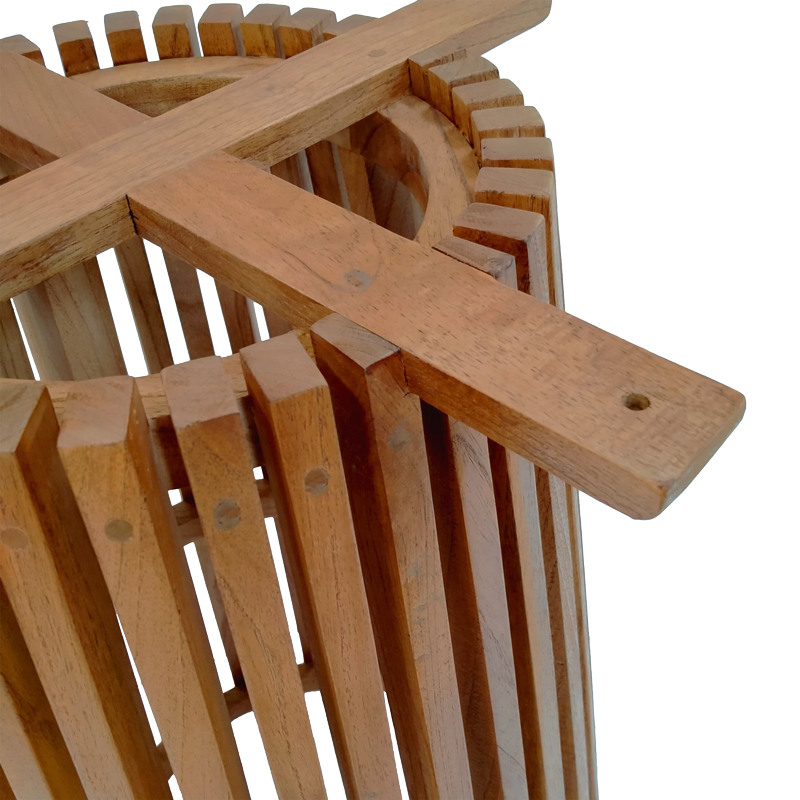 Βάση τραπεζιού μπαρ εσωτερικού χώρου Galy pakoworld mindi ξύλο σε φυσική απόχρωση Φ60x90εκ - Image 4