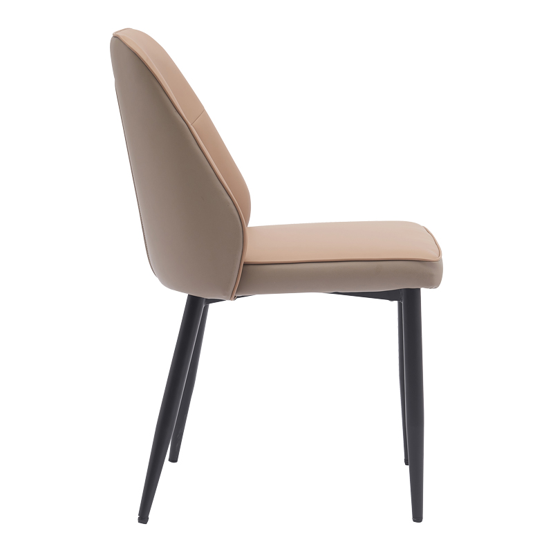 Καρέκλα Onyer pakoworld καφέ-γκρι pu με πόδι μαύρο μέταλλο 48x60x83εκ - Image 4