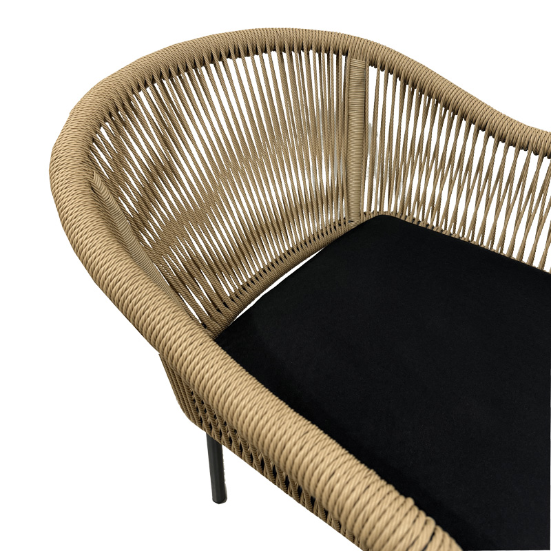 Πολυθρόνα αλουμινίου Legana pakoworld ανθρακί σκελετός--pe rattan σε φυσική απόχρωση 56x66x82εκ - Image 5