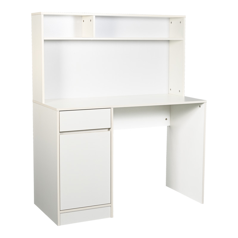 Γραφείο εργασίας Secreta pakoworld με ράφι σε λευκή απόχρωση 110x50x135εκ