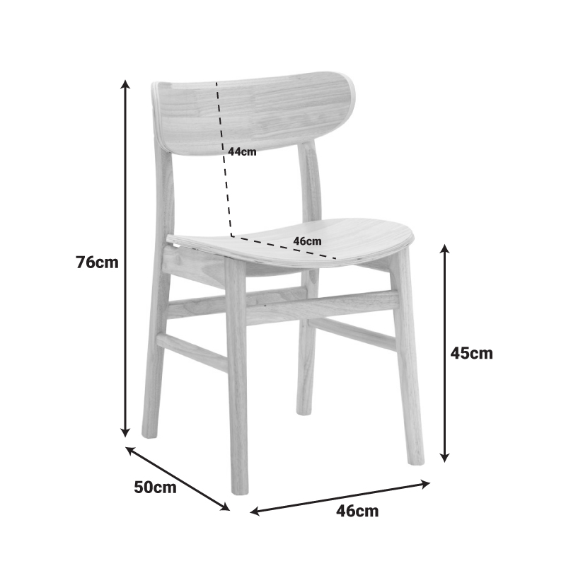 Καρέκλα Lumnia pakoworld rubberwood σε φυσική απόχρωση 46x50x76εκ - Image 2