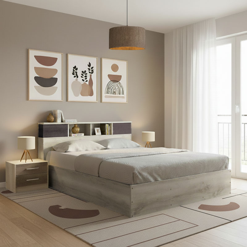 Σετ Κρεβατοκάμαρας Olympus Castillo Toro με Κρεβάτι 160x200εκ Σετ 3τεμ