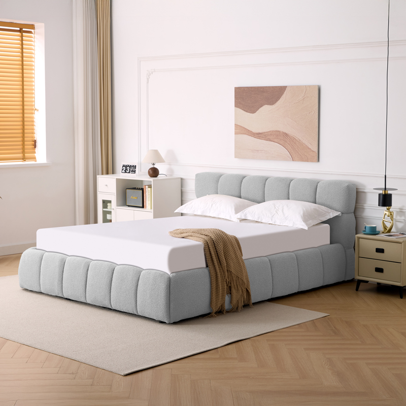 Κρεβάτι Jeby pakoworld ύφασμα σε γκρι απόχρωση με αποθηκευτικό χώρο 160x200εκ - Image 2