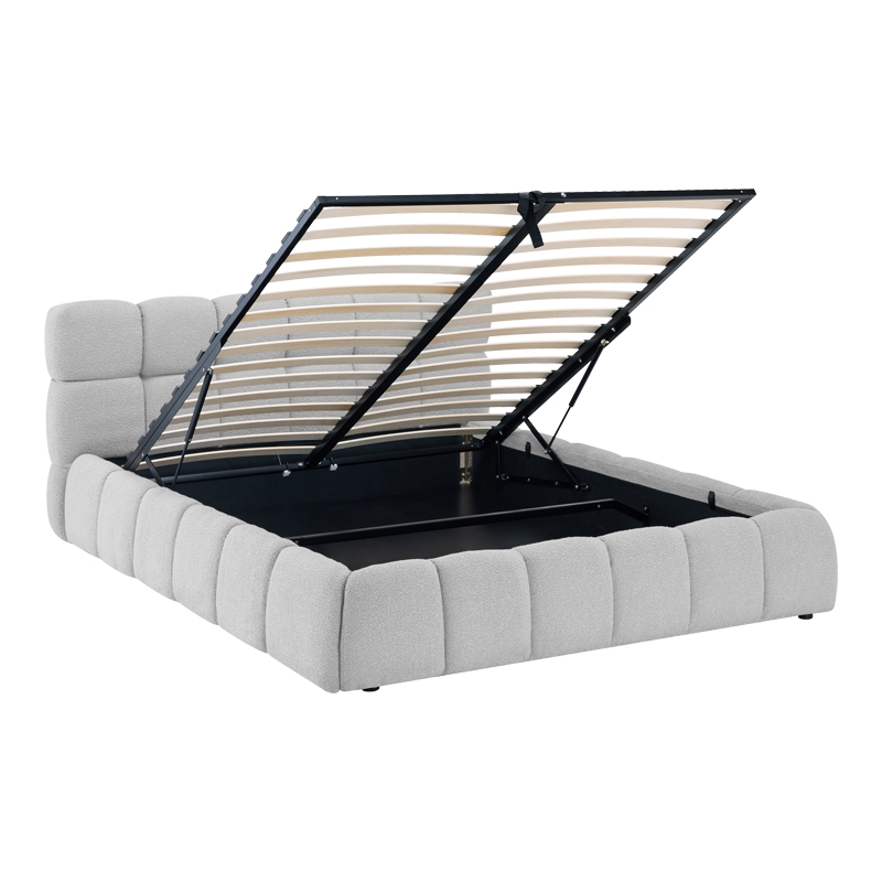 Κρεβάτι Jeby pakoworld ύφασμα σε γκρι απόχρωση με αποθηκευτικό χώρο 160x200εκ - Image 3