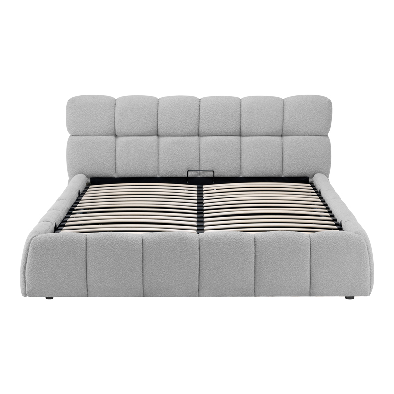 Κρεβάτι Jeby pakoworld ύφασμα σε γκρι απόχρωση με αποθηκευτικό χώρο 160x200εκ - Image 5