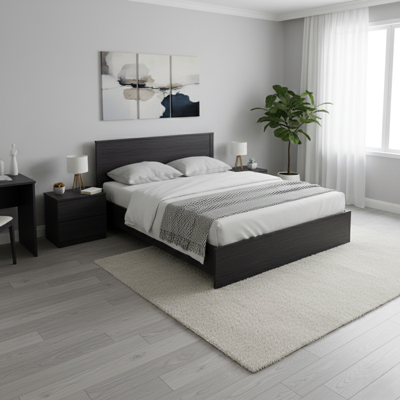 Κρεβάτι Athos pakoworld σε wenge απόχρωση 160x200εκ - Image 2