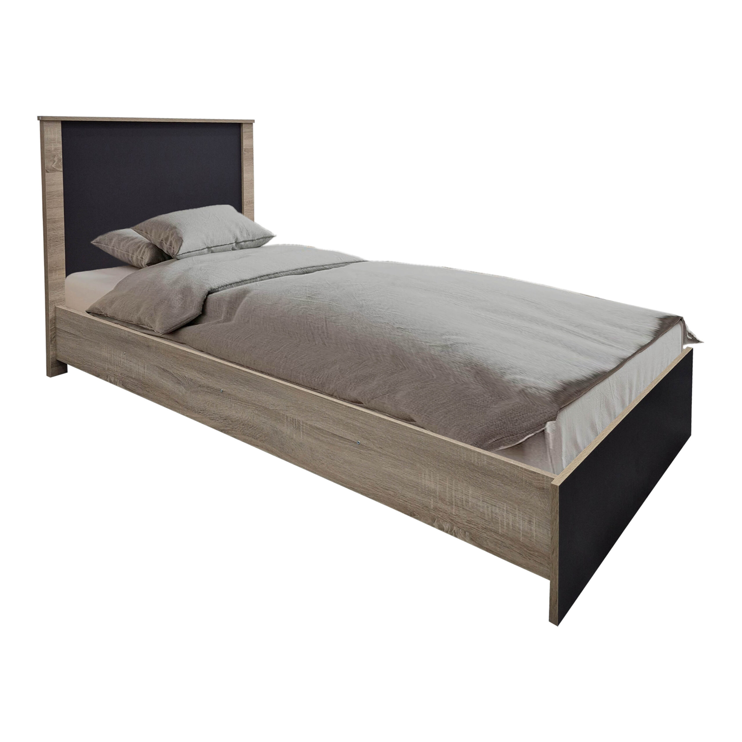 Σετ Κρεβατοκάμαρας Athos Sonoma Ανθρακί με Κρεβάτι 90x190εκ Σετ 2τεμ - Image 2