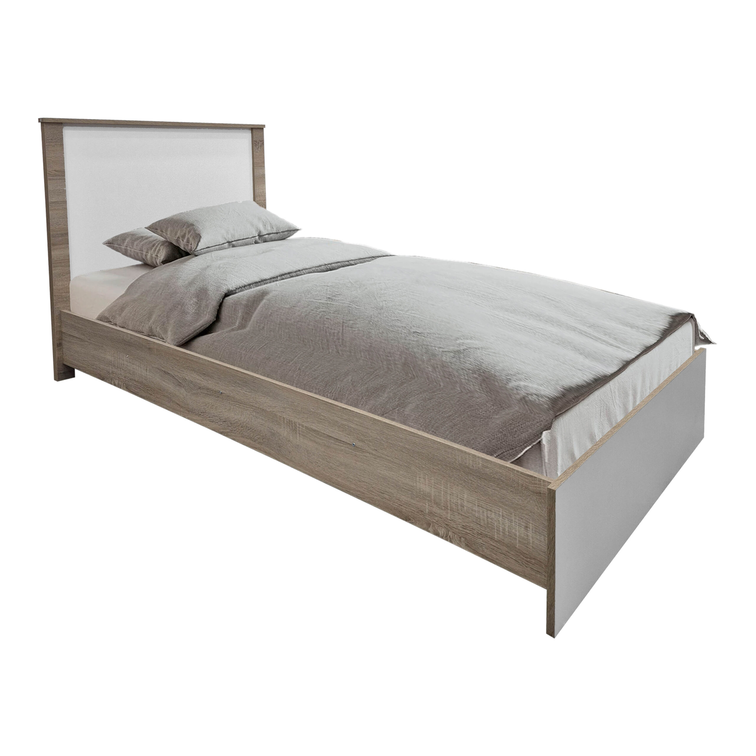 Σετ Κρεβατοκάμαρας Athos Sonoma Λευκό με Κρεβάτι 90x190εκ Σετ 2τεμ - Image 2