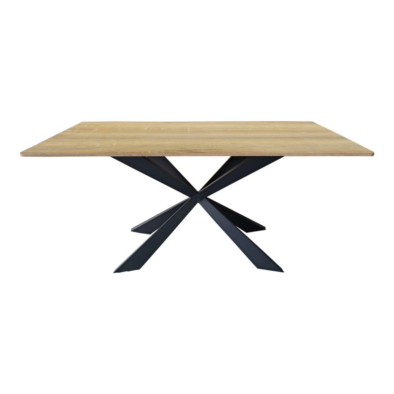 Τραπέζι Aragne pakoworld sonoma mdf με μαύρα μεταλλικά πόδια 160x90x75εκ - Image 2