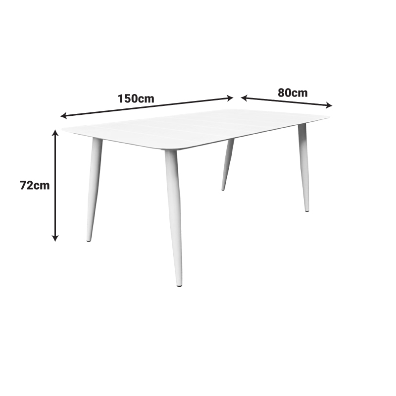 Τραπέζι Vista pakoworld σαμπανί αλουμίνιο 150x80x72εκ - Image 3