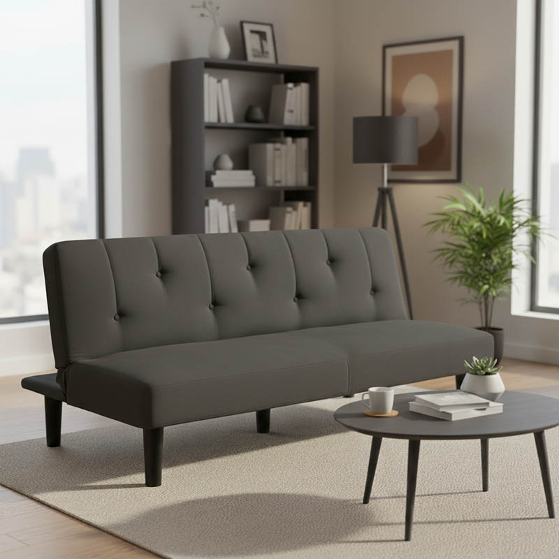 Καναπές-κρεβάτι Breathe pakoworld ύφασμα ανθρακί 167x77x73εκ - Image 2