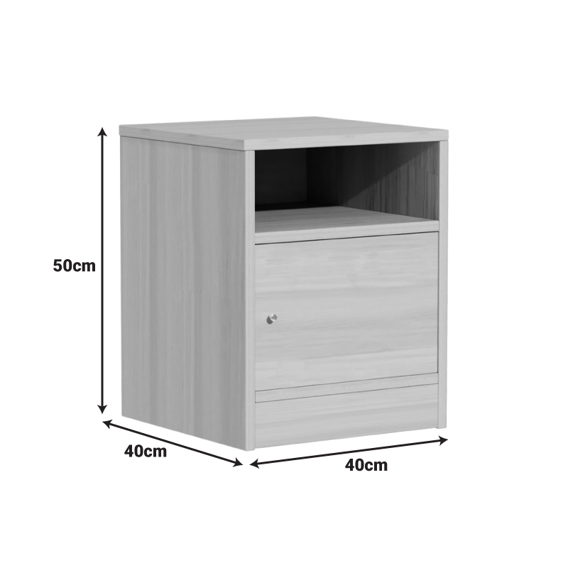 Κομοδίνο Foly pakoworld με ένα ντουλάπι γκρι oak 40x40x50εκ - Image 5