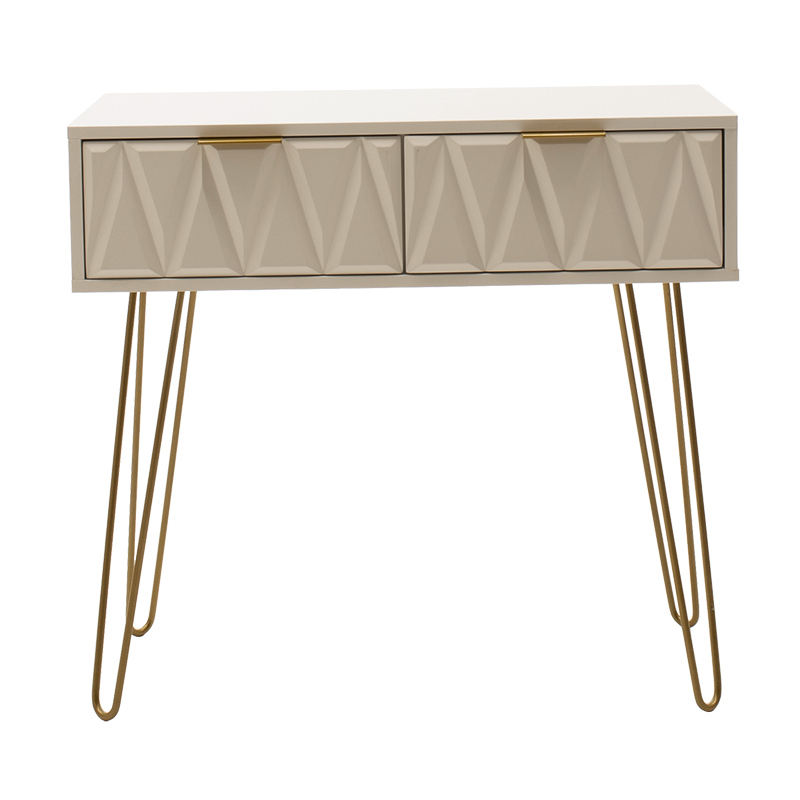 Κονσόλα Isla pakoworld χρώμα λευκό painting-χρυσό 80x39x74εκ - Image 4