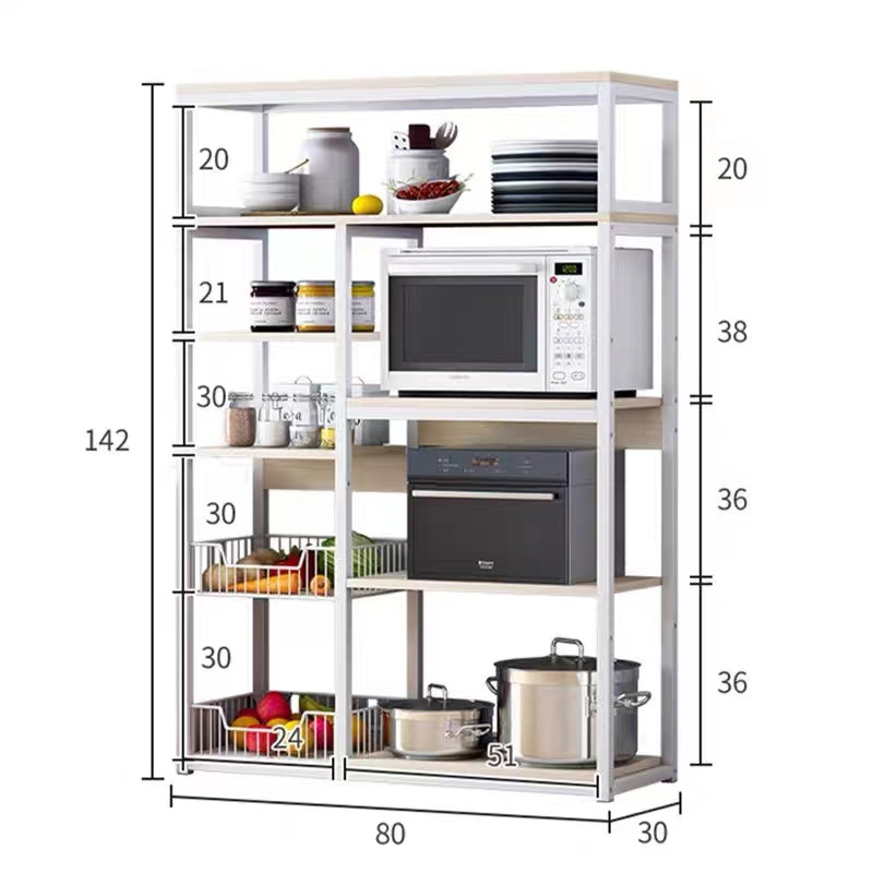 Ραφιέρα επιδαπέδια Leena pakoworld μέταλλο σκούρο καρυδί-μαύρο 80x30x142εκ - Image 3