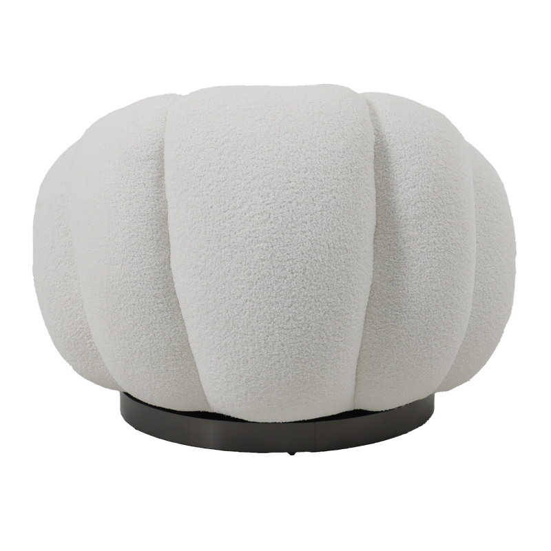 Πολυθρόνα περιστρεφόμενη Nester pakoworld μπουκλέ ύφασμα σε λευκό απόχρωση 98x97x69εκ - Image 5