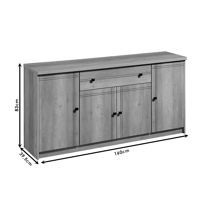 Μπουφές Libby pakoworld oak 160x39.5x83εκ - Image 4