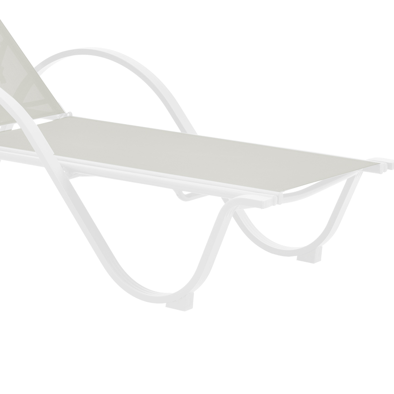 Ξαπλώστρα με μπράτσα Attain pakoworld λευκό αλουμίνιο και textilene σε μπεζ απόχρωση 191x64x32εκ - Image 4