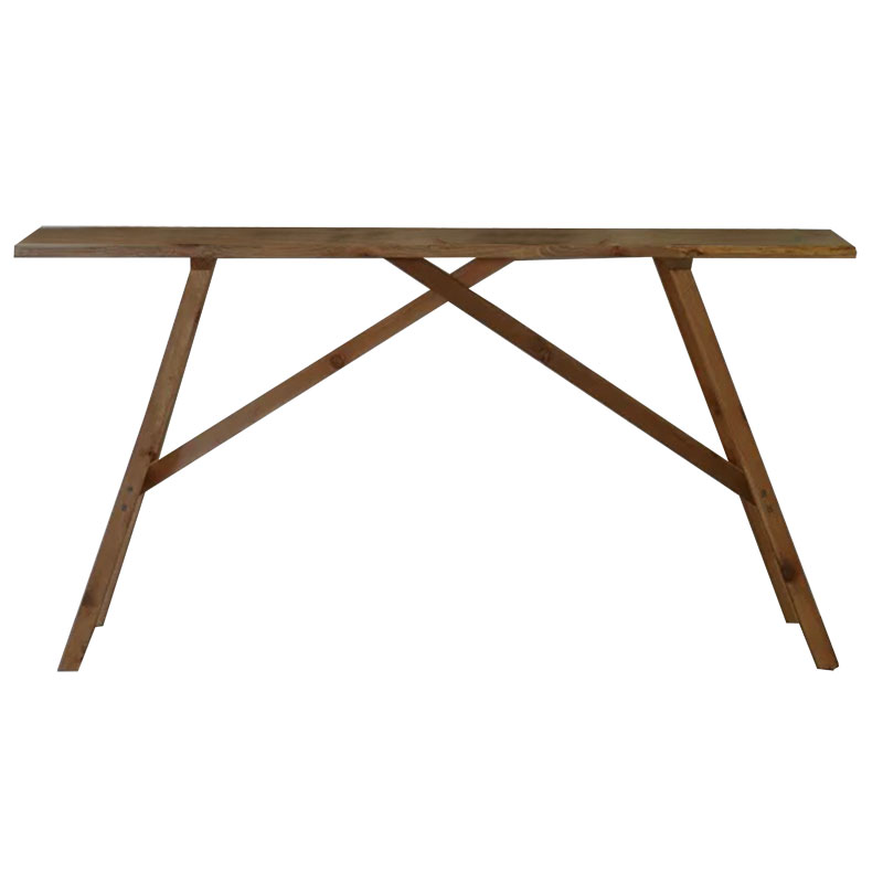 Κονσόλα Roosevelt pakoworld καρυδί ξύλο πεύκου 35mm καρυδί 119x29x80εκ - Image 3