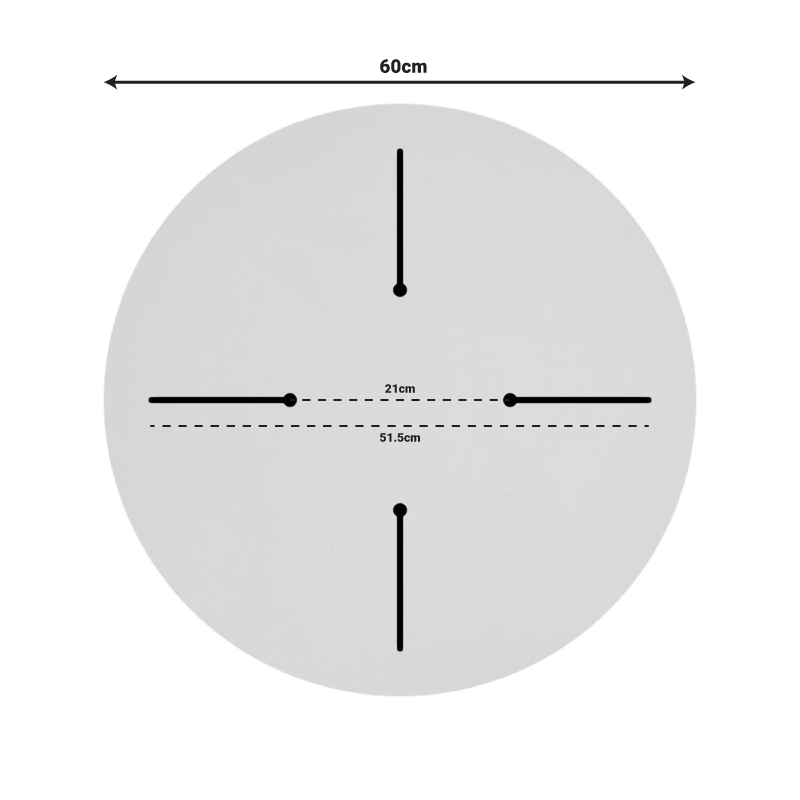 Επιφάνεια τραπεζιού Skyline pakoworld Werzalit ivory Φ60εκ πάχους 25mm - Image 4