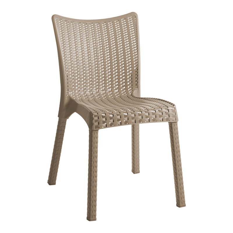 Τραπεζαρία Icon-Confident pakoworld σετ 5τεμ PP σε cappuccino απόχρωση - Image 2