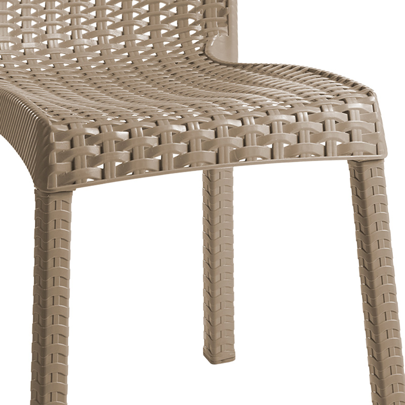 Τραπεζαρία Icon-Confident pakoworld σετ 5τεμ PP σε cappuccino απόχρωση - Image 4