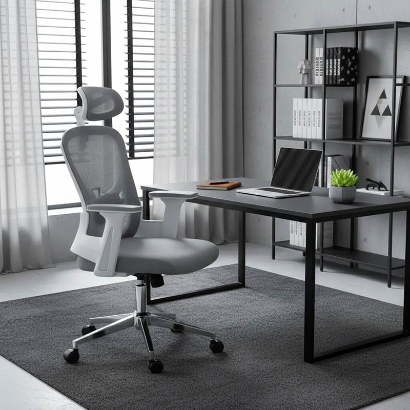 Καρέκλα γραφείου διευθυντή Ignatius pakoworld mesh ανοιχτό γκρι - Image 2